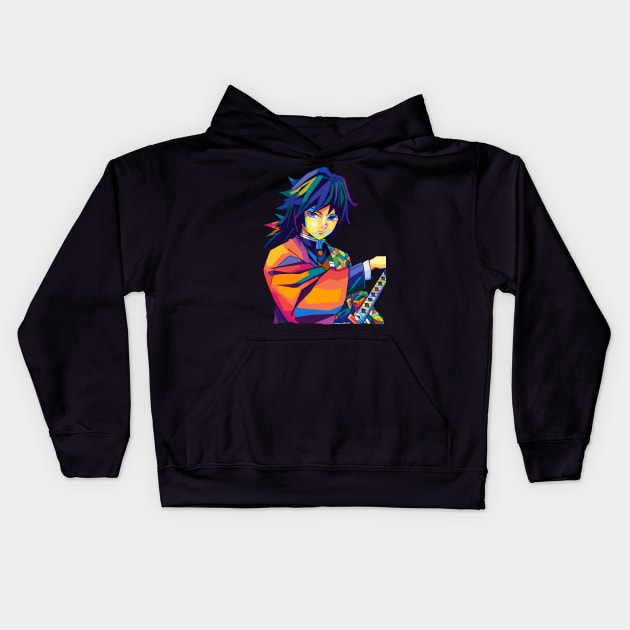 Giyu Tomioka Demon Slayer Kids Hoodie by SiksisArt